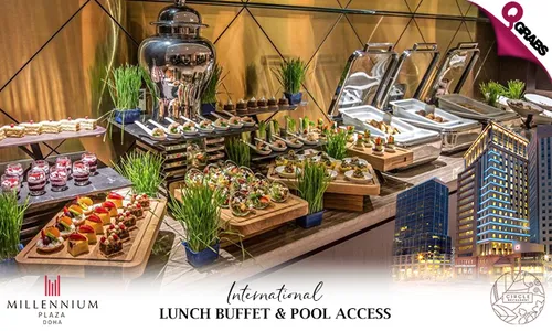 International Lunch Buffet & Pool Access at Millennium Plaza Hotel!